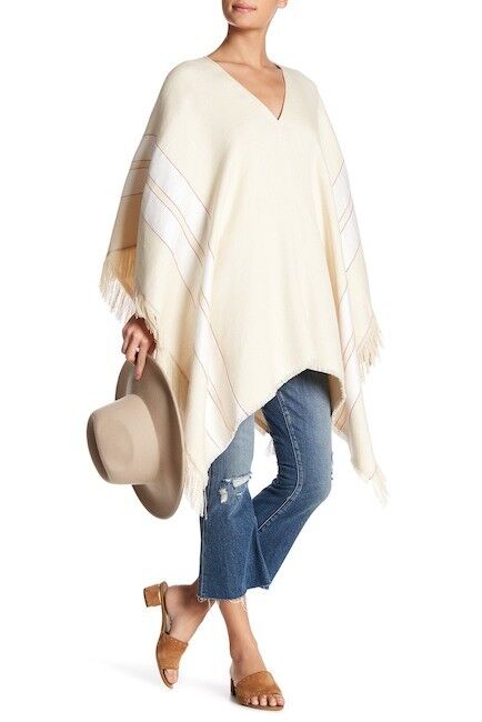 nyA Teorin Hibsann Fringae Poncho i Shell - Storlek O S _S456 nyA Teorin Hibsann Fringae Poncho i Shell - Storlek O S _S456