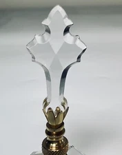 Lake Shore Finials Large Cross Shaped Clear Crystal Lamp Finial