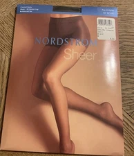 NIP Nordstrom Sheer Control Top Pantyhose size B Black
