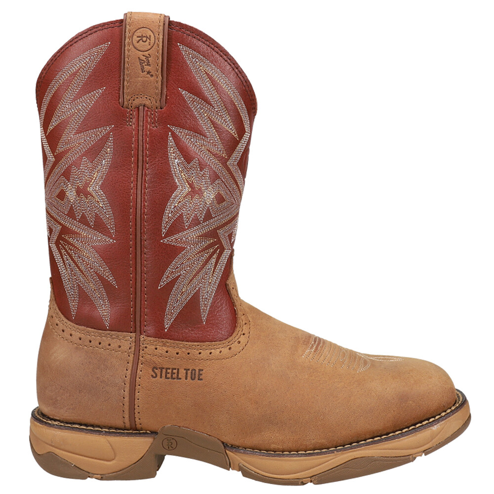 Tony Lama Bartlett 11-дюймовый носок из электротехнической стали Western Work Мужской Коричневый, красный Wo