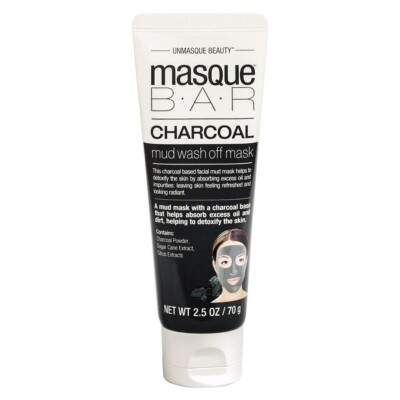 Masque B.A.R Charcoal Mud Wash Off Detox Purifying Black Clay Face Mask 70g NEU