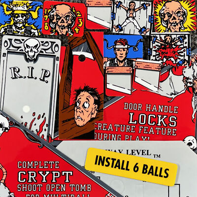 Data East Tales from The Crypt Pinball Playfield Decal Target Set NOS ORIGINAL