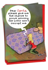 12 Funny Merry Christmas Cards (1 Design, 12 Cards) - Santa Prove B1259