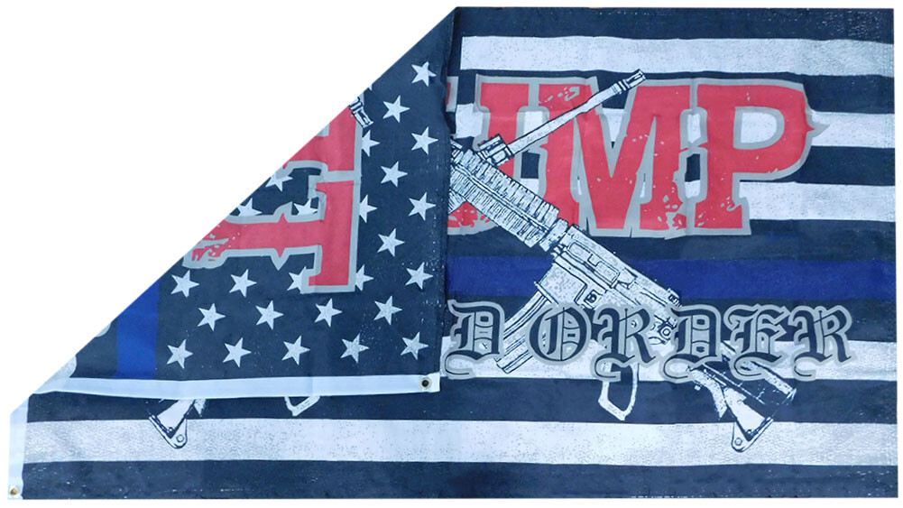 Trump 2024 Flag - 3x5 Feet "Law & Order" 2nd Amendment USA Flag, Polyester
