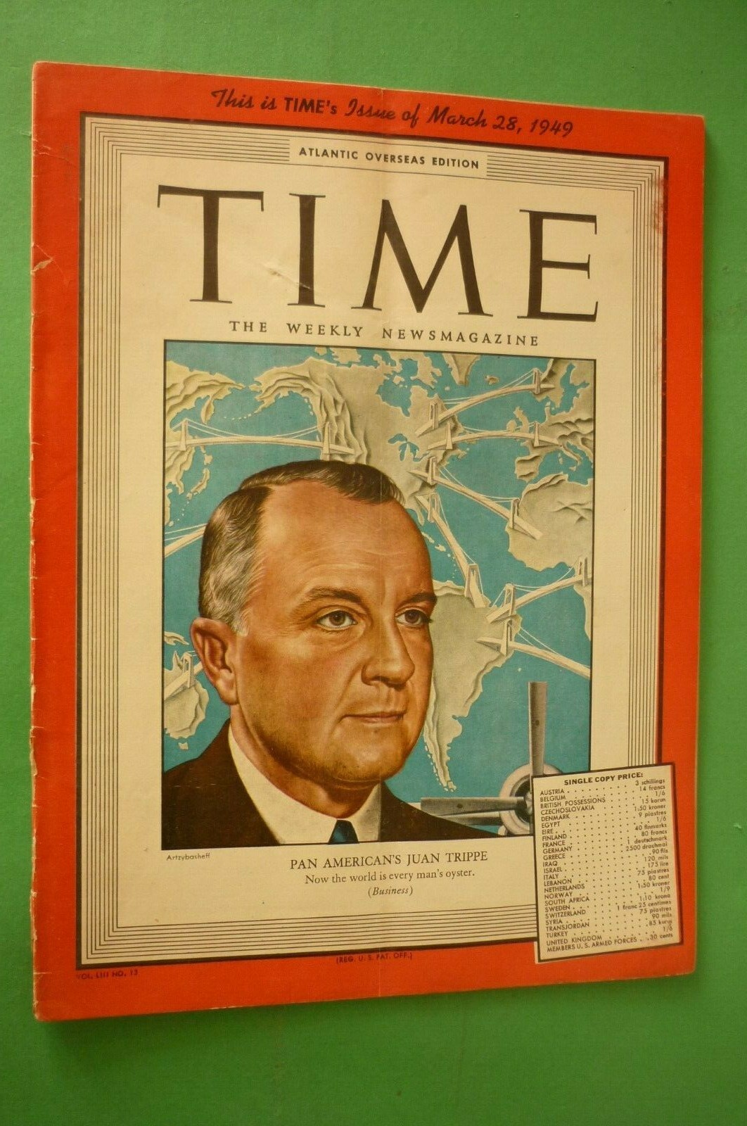 Time Magazine March 28 1949 Pan American's Juan Trippe Airline