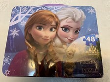 Disney Frozen Elsa  Anna Puzzle Tin Case New
