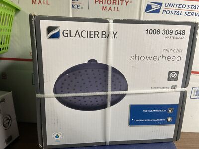 Glacier Bay Raincan 7.4  Shower head, 1 Spray Setting, 1.8gpm Matte Black