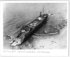 1928 SAN FRANCISCO SS COOS BAY SHIPWRECK off LANDS END & SUTRO BATHS~8x10" PHOTO
