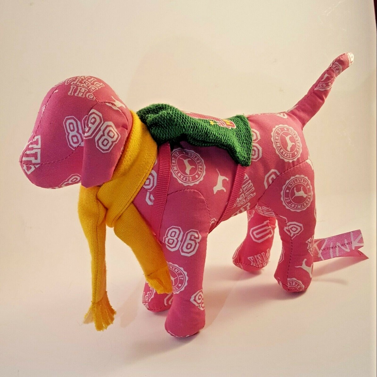 Victoria's Secret Pink Plush Dog Phi Beta Pink College Green