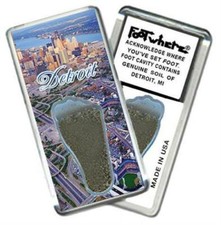 Detroit FootWhere® Souvenir Magnet. Made in USA