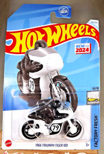 2024 Hot Wheels #190 Factory Fresh 10/10 1966 TRIUMPH TIGER 100 White w/MC4 Sp