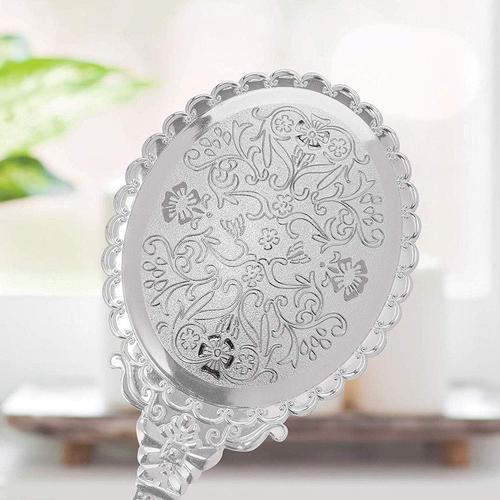 BAOZOON Vintage Hand Mirror with Handle - Cute Cosmetic Handheld Mirror Vanity M - Picture 5 of 12