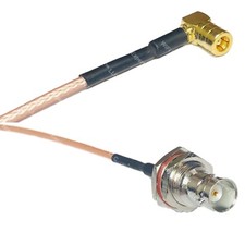 RG316 SMB FEMALE ANGLE to BNC FEMALE BIG BULKHEAD RF Cable Rapid-SHIP LOT