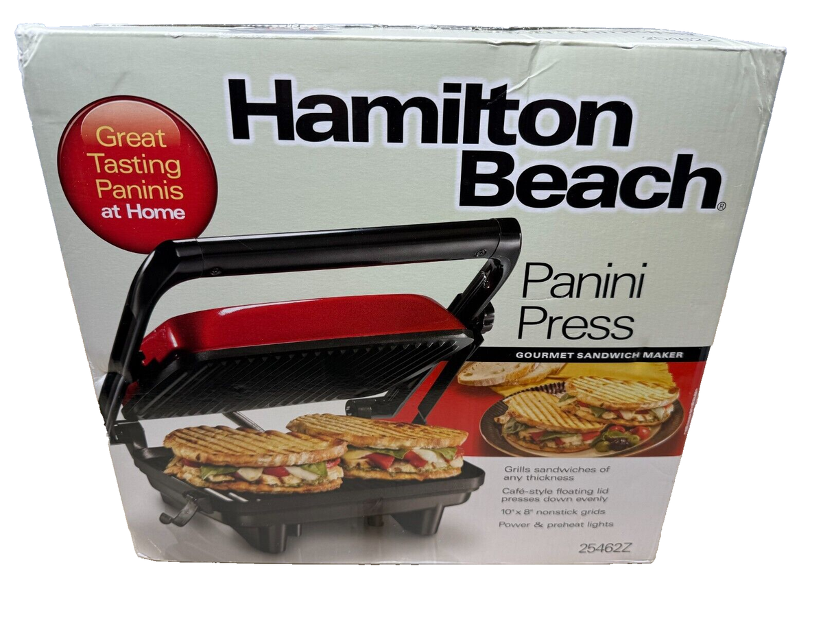 Hamilton Beach Panini Press 10” x 8” Nonstick Grids New | eBay