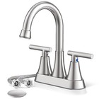 Bathroom Sink Faucet 3 hole Shower Room Brushed Nickel 2 handle Basin Mixer Taps — photo 1