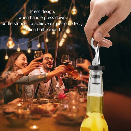 2pcs Bottle Stopper Wine Champagne Saver Stopper Beer Seal Sealer Stopper - Picture 4 of 9