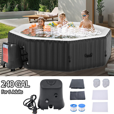 #ad #ad NAIZEA 6 Person Octagon Inflatable Hot Tub 130Air Jet Large Hot Tub 77quot;x77quot;x25quot; $479.99