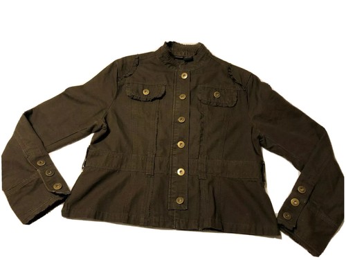 Cotton Denim Jacket Chocolate Brown 