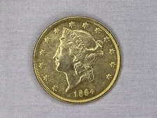 Sahara, 1864 Double Eagle Gold Coin, Real Prop Replica, Gold Plated, Solid Metal