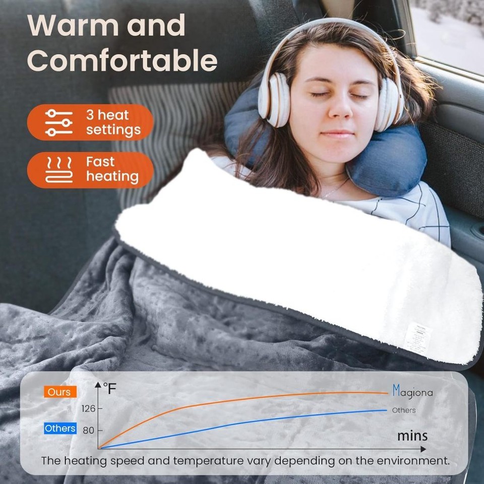 12V Car Electric Heating Blanket for Camping Trucks OffRoad Vehicles