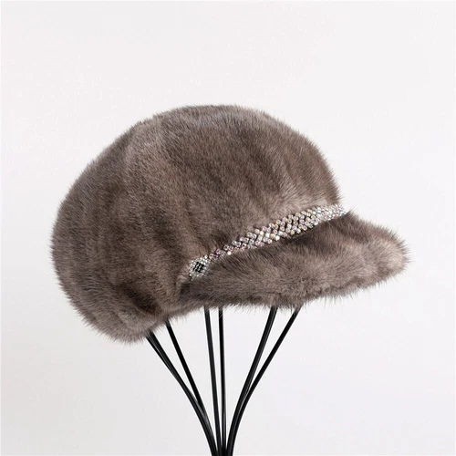 Mujeres Invierno Cálido Imitación Piel Visón Pico Sombreros Damas Piel Casqueta Boina Gorra - Imagen 5 de 11