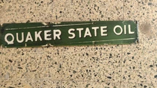Porcelain Quaker state oil Enamel Sign Size 23x4 Inches