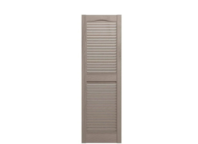 Standard Cathedral Top Center Mullion, Open Louver Shutter Pair 14.5" W x 48" H - Image 3 of 4