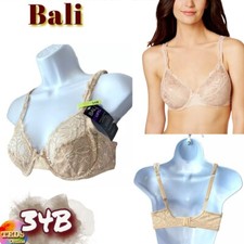NWT Bali Women's 34B Lace Desire 2-Ply Underwire Comfort Bra DF6543 Champagne