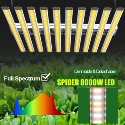Spider 8000W LED Grow Light 150x150CM Coverage Full Spectrum Commercial Growing
