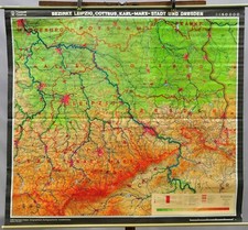 Stadtplan Landkarte Rollbild Leipzig Cottbus Karl-Marx-Stadt (Chemnitz) Dresden