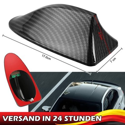 Universal Auto KFZ Antenne Dachantenne Shark Haifisch AM FM Radio Carbon Look