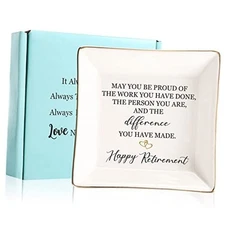 Retirement Gifts For Women 2022 - Female Retirement Gifts Ring Dish, Ceramic 