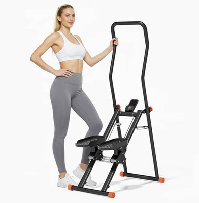 Klettermaschine Fitness-Stepper CPL10 klappbar mit Griffen Metall schwarz/orange