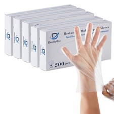 1000pcs Plastic Food Safe Gloves, Disposable Gloves for Restaurant Cooking, F...
