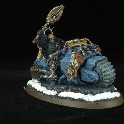 Chaplain on Bike Painted Space Wolves Space Marines Warhammer 40k Primaris