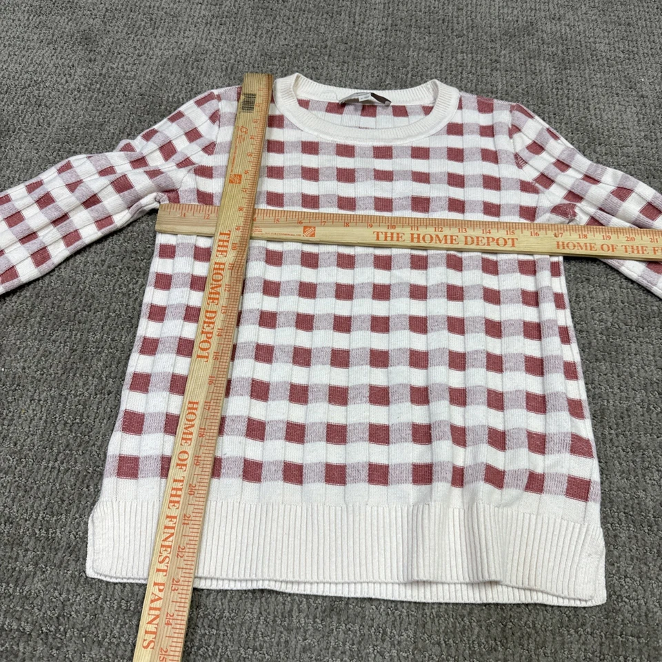 Loft Sweater Ivory Red Long Sleeve Pullover Women’s Size Small - Image 2 of 4