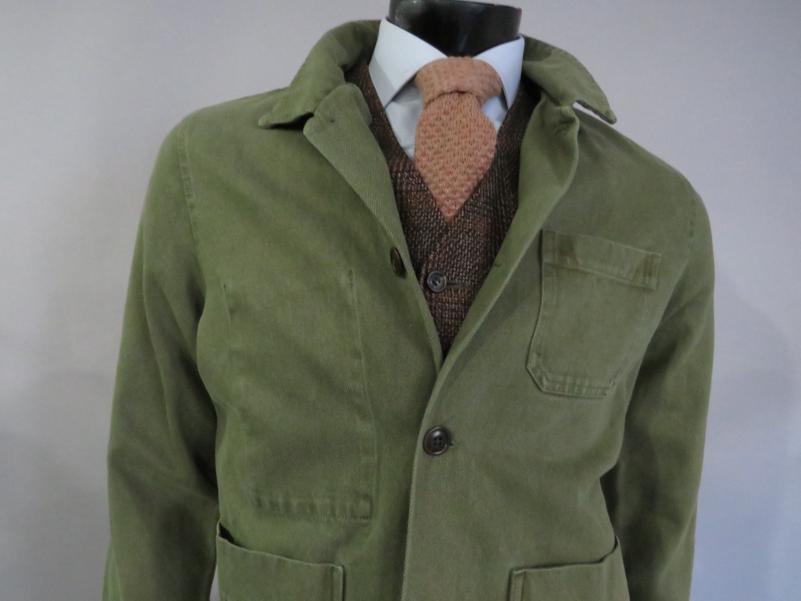 Alex Mill Men's Cotton Garment Dyed Shirt Jacket Army Green Size Medium - second product detail image