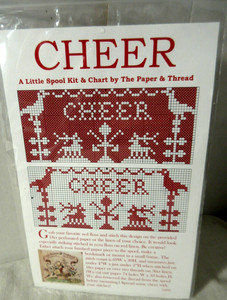 The Paper & Thread CHEER Ctd Cross Stitch Pattern & Perforated Paper