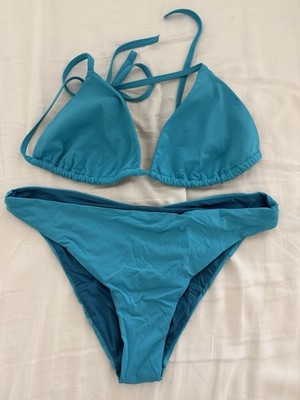 Calzedonia Women's Bikini Set Blue Turquoise Size Large Top, Bottom Size Small