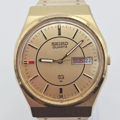 Vintage Seiko SQ Men’s Watch – Gold Tone 7123-8519 New Battery Great Condition