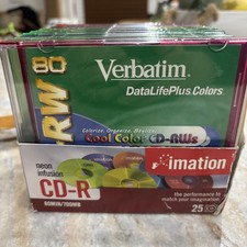 Imation 25 Pack Slim Design Neon CD-R NEW (OPEN PACKAGE)