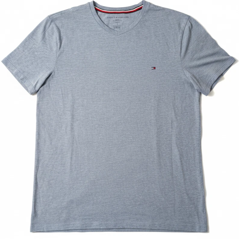 CAMISETA HOMBRE: Tommy Hilfiger Azul Brezo Claro Calce Ajustado Cuello Redondo MEDIANO M Foto 2 de 3