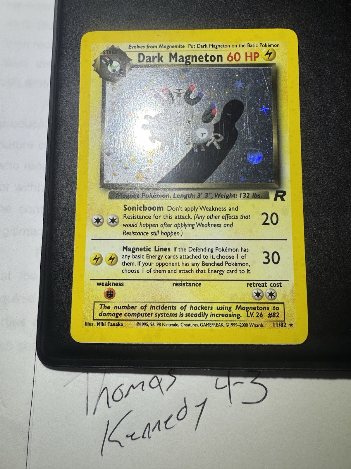 Pokemon Card Dark Magneton 11/82 Team Rocket Unlimited LP