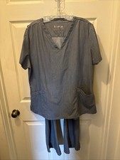 GREYS ANANTOMY SIGNATURE WOMEN SCRUB SET IN SHADOW GREY SZ. XL