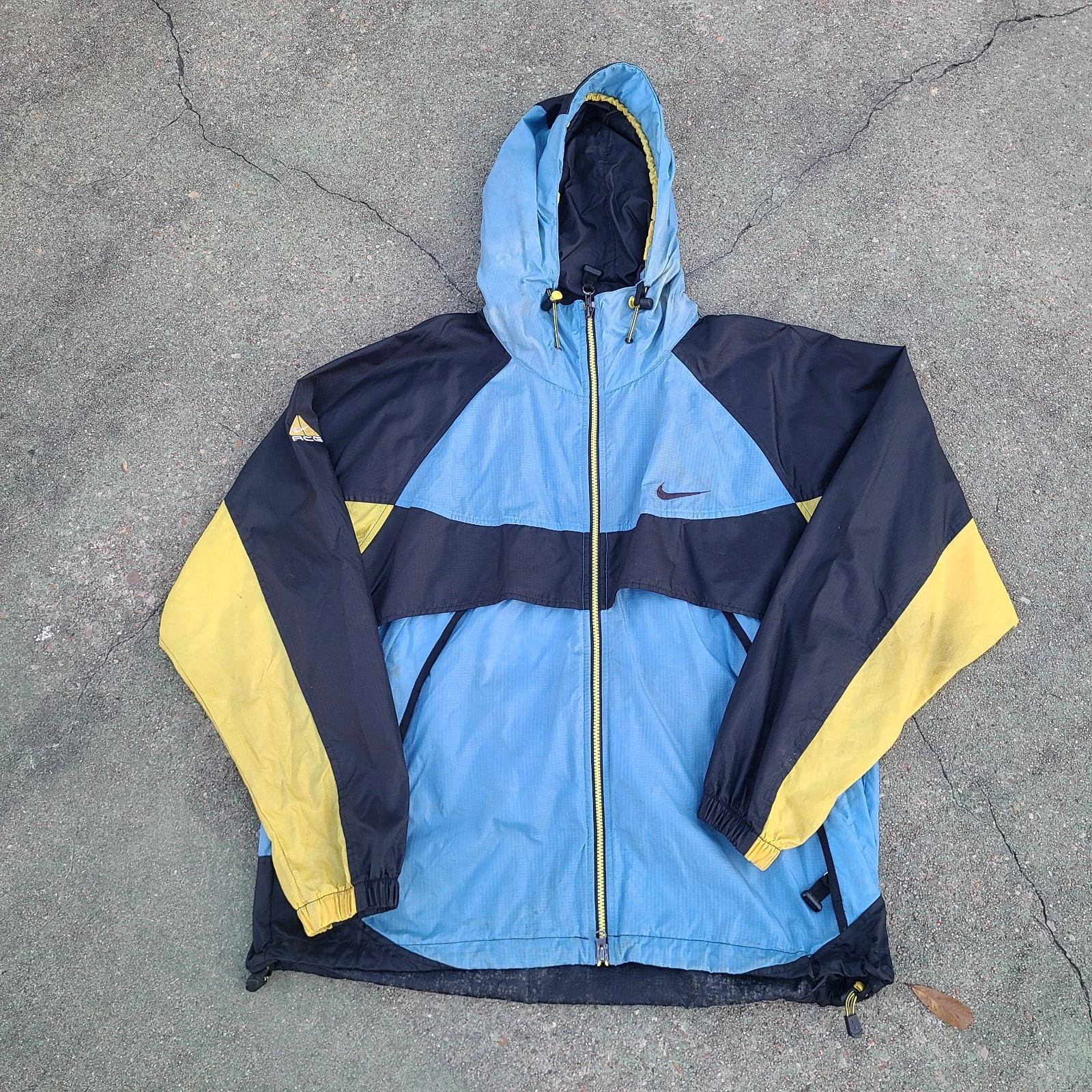 Vintage NIKE ACG BLUE And BLACK STORM FIT JACKET Coat Outer Layer 3 Large