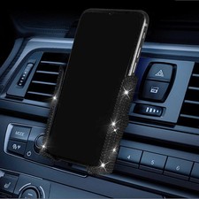 Bling Car Phone Holder 360 Degrees Adjustable Crystal Auto Mount Black