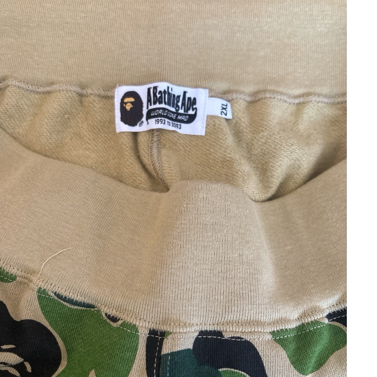 BAPE Shark Camo Sweat Shorts Men's Size 2XL Green A Bathing Ape