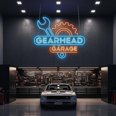 Personalized Name Garage Neon Sign Custom Man Cave Sign for Auto Workshop Decor