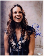 Hilary Swank Signed Autographed 11x14 Photo Laughing Portrait Smiling ACOA