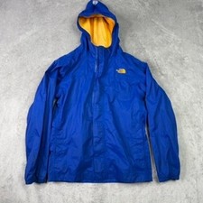 The North Face Boys Blue Hooded Rain Jacket Size L G 14 16 Lightweight